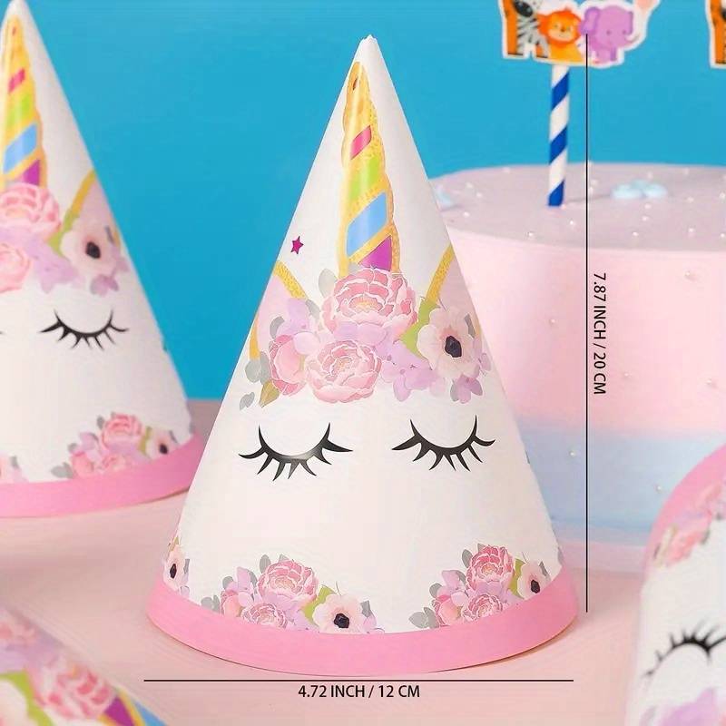 Sombreros de papel de unicornio